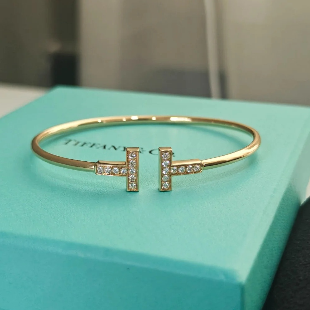 99新 Tiffany & Co./蒂芙尼 小花6欢 线圈手镯 中号 玫瑰金 16