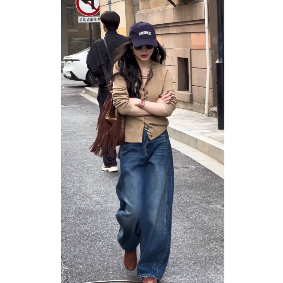 LT·气球裤·25冬高定爆款廓形香蕉裤不掉色阔腿加绒牛仔88788-1Z