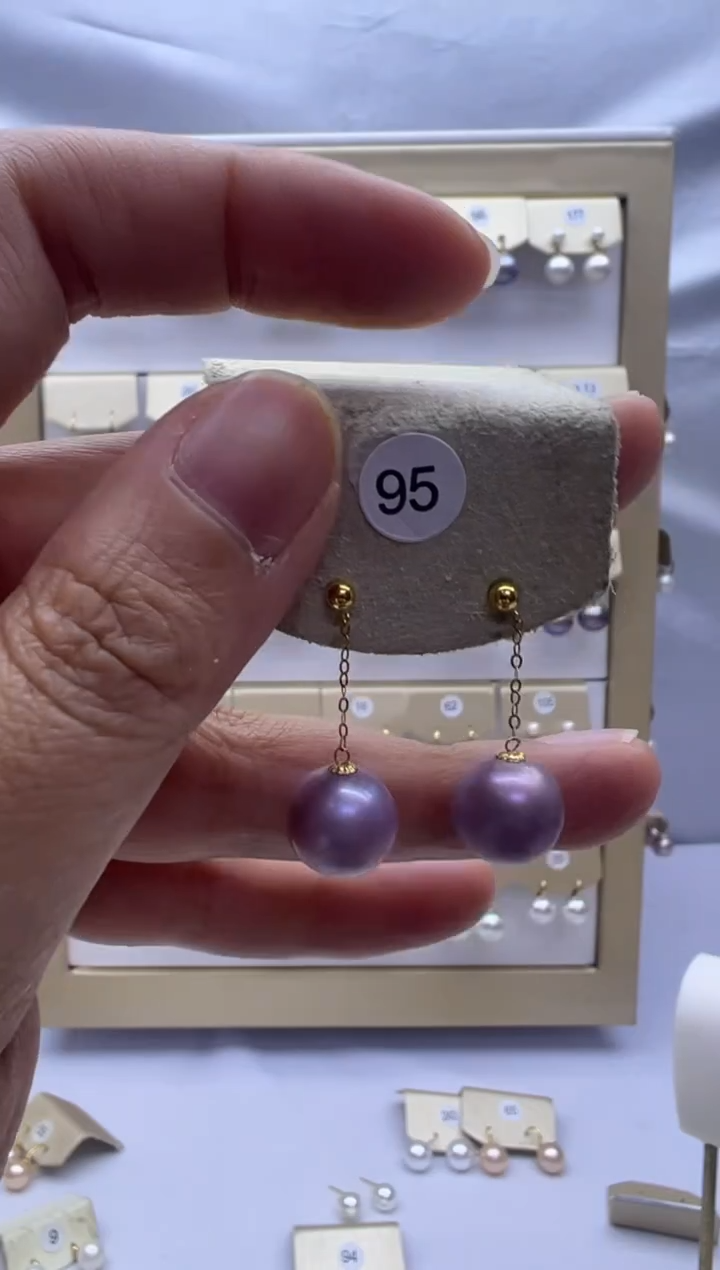 18K金镶嵌耳饰淡水珍珠95