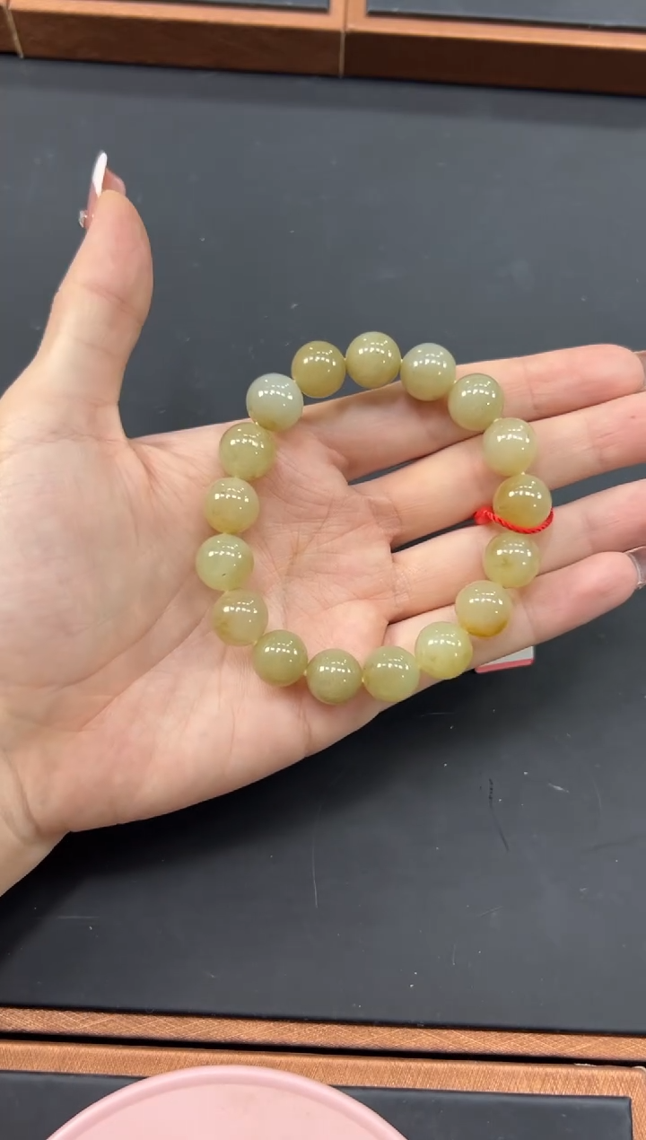 【闪购商品】和田玉手串未镶嵌若羌微色差卡12手串