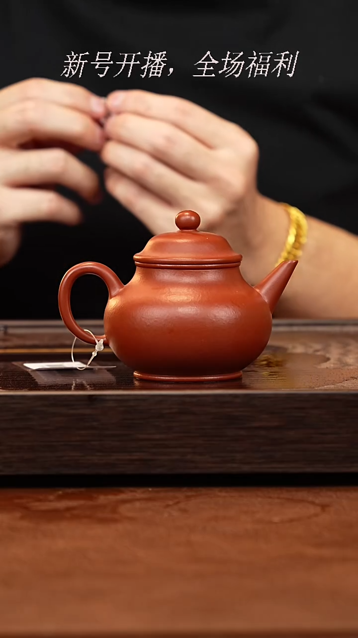 茶壶紫砂4y20赵庄老朱泥潘壶180-200cc