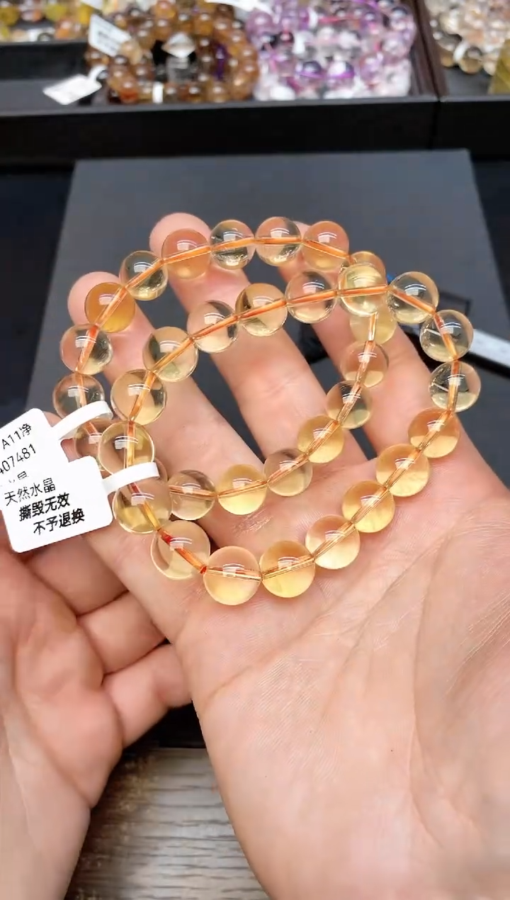 【闪购商品】水晶手串未镶嵌27 黄水晶 11mm 多样性发其一