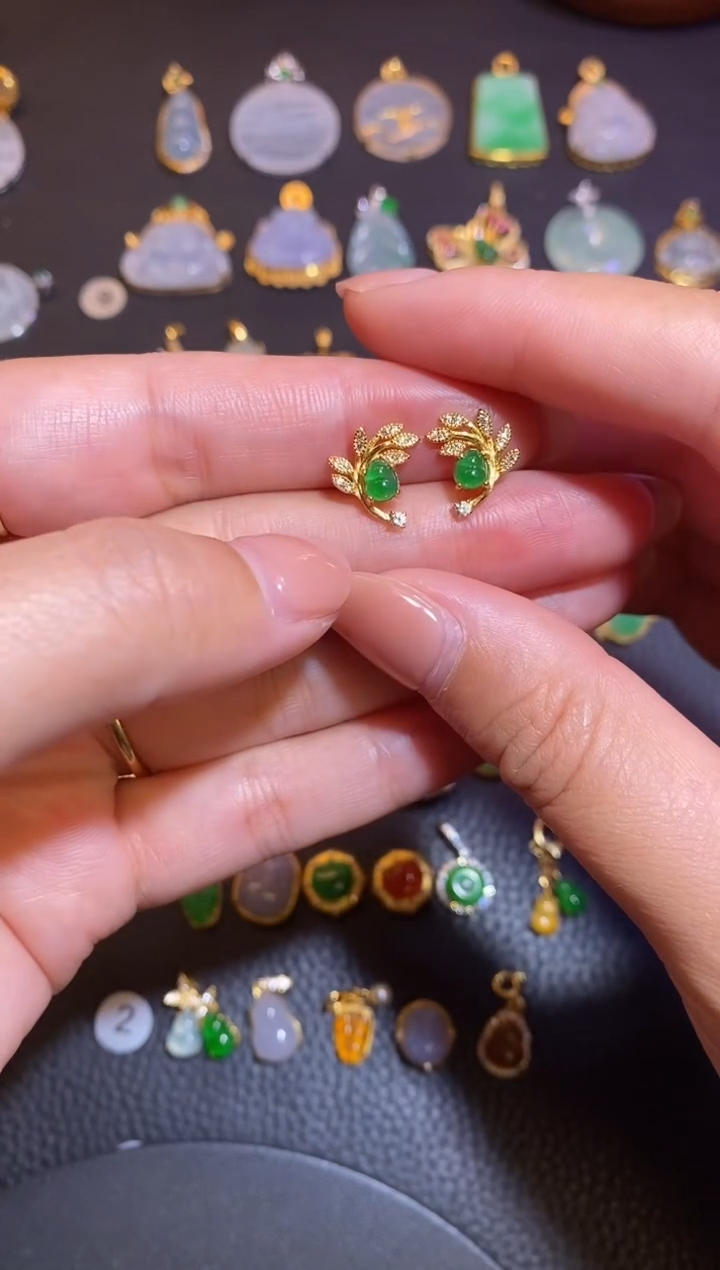 颈饰银S925镶嵌翡翠a货翡翠