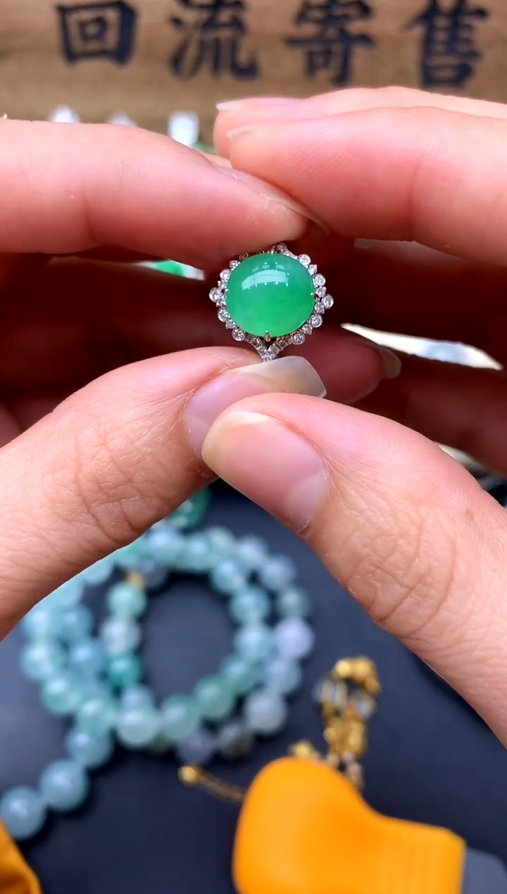 【闪购商品】翡翠戒指18K金镶嵌304-中国好珍宝