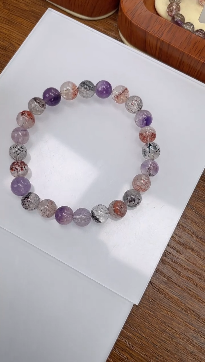 【闪购商品】水晶手链未镶嵌超七手串7mm多样性发一