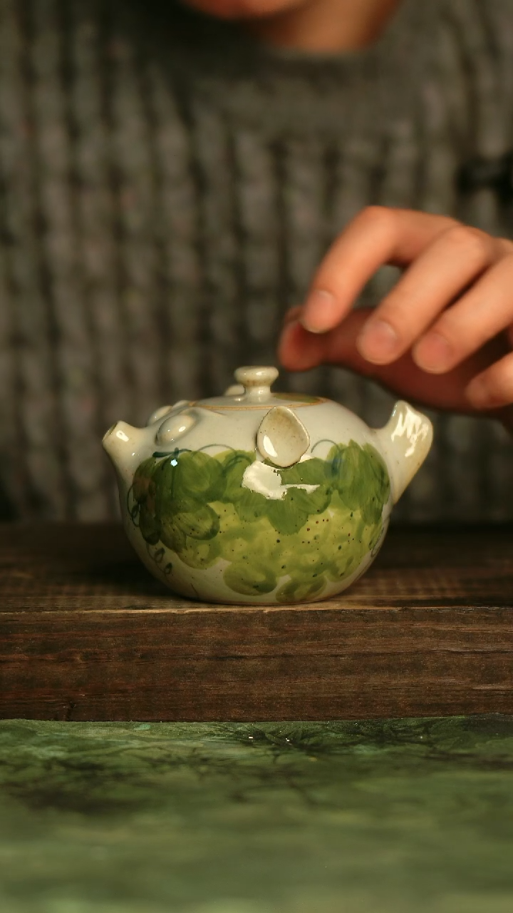 釉下彩手工手绘瓷器青诗集手工手绘瓷器