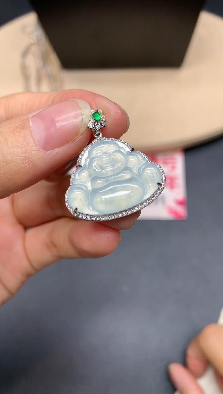 【闪购商品】翡翠戒指银S925镶嵌佛公【多样性发其一】