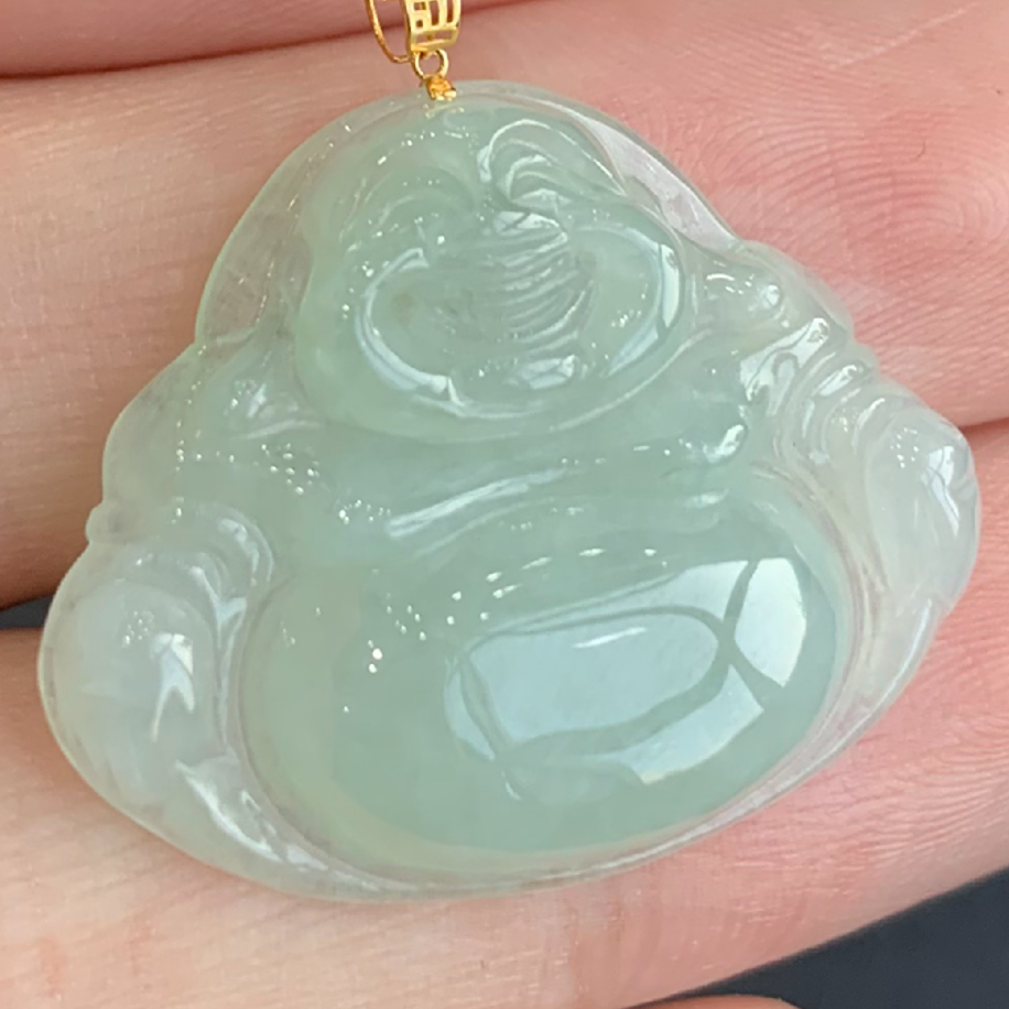 BAQIZHUBAO/八七珠宝天然翡翠金镶冰晴佛公 多样性发一件