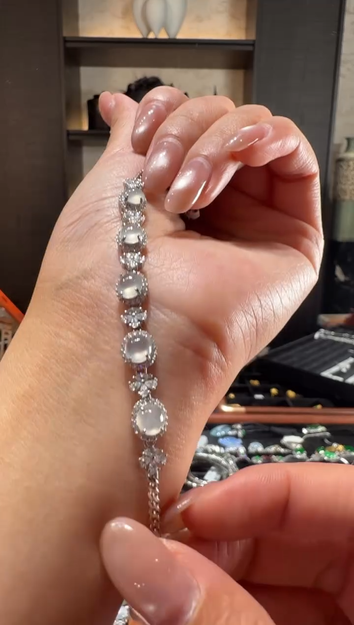 银S925镶嵌手链翡翠18