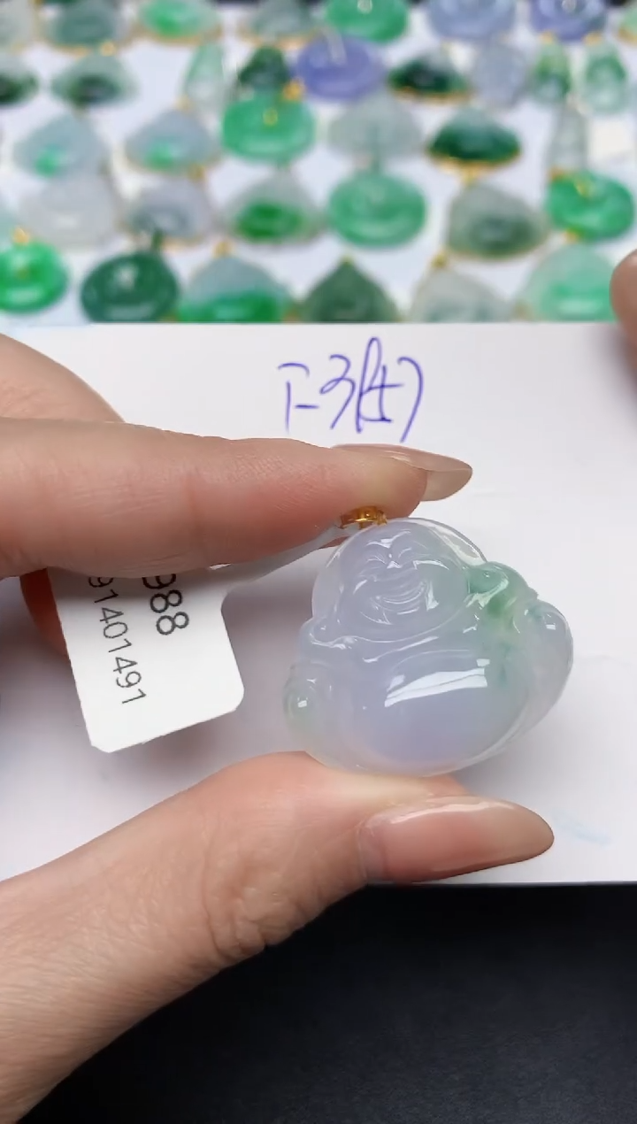 颈饰18K金镶嵌翡翠天然缅甸A货翡翠百元以上9元证书费自理