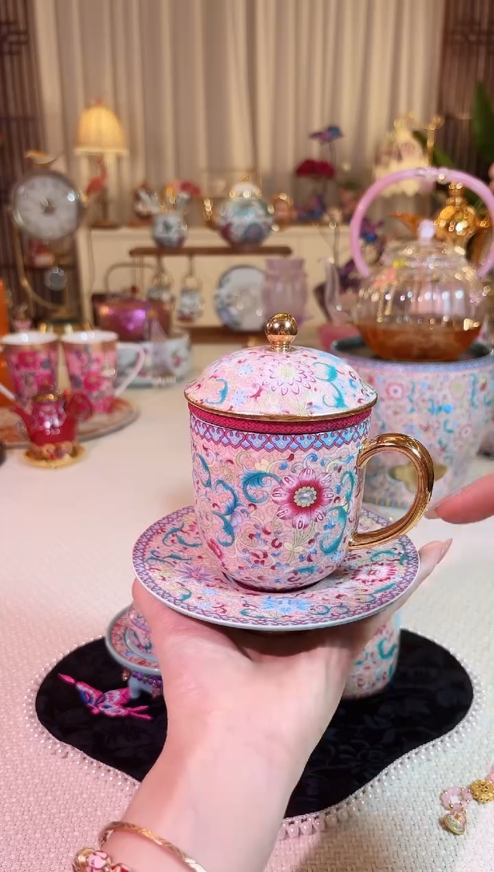 【闪购商品】瓷花开盛世-办公杯