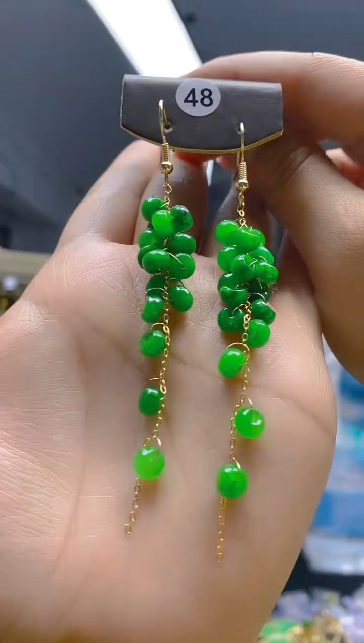 【闪购商品】翡翠耳饰合金0156翡翠耳钩