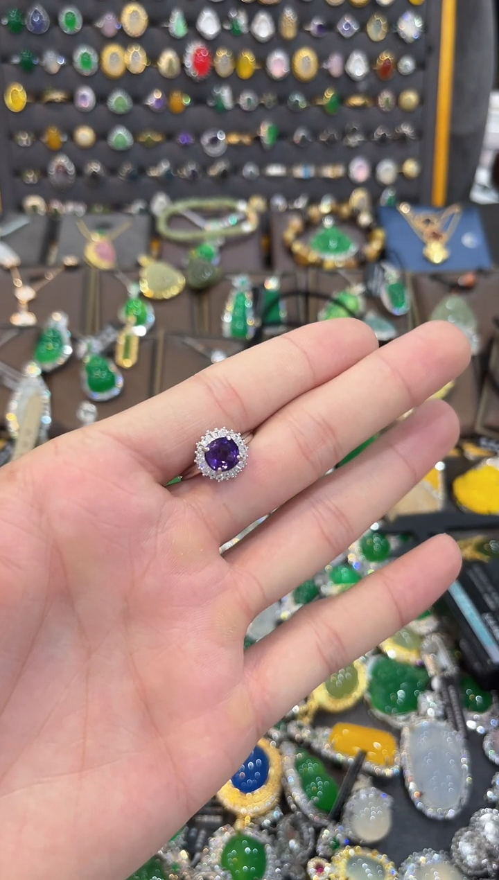 【闪购商品】紫晶戒指银S925镶嵌1112222222