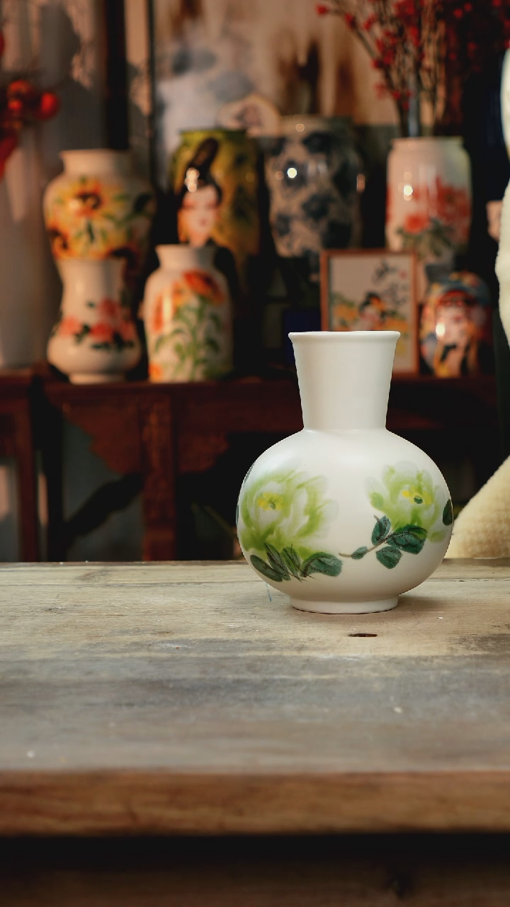 【闪购商品】瓷片景德镇纯手工釉下彩精品花瓶