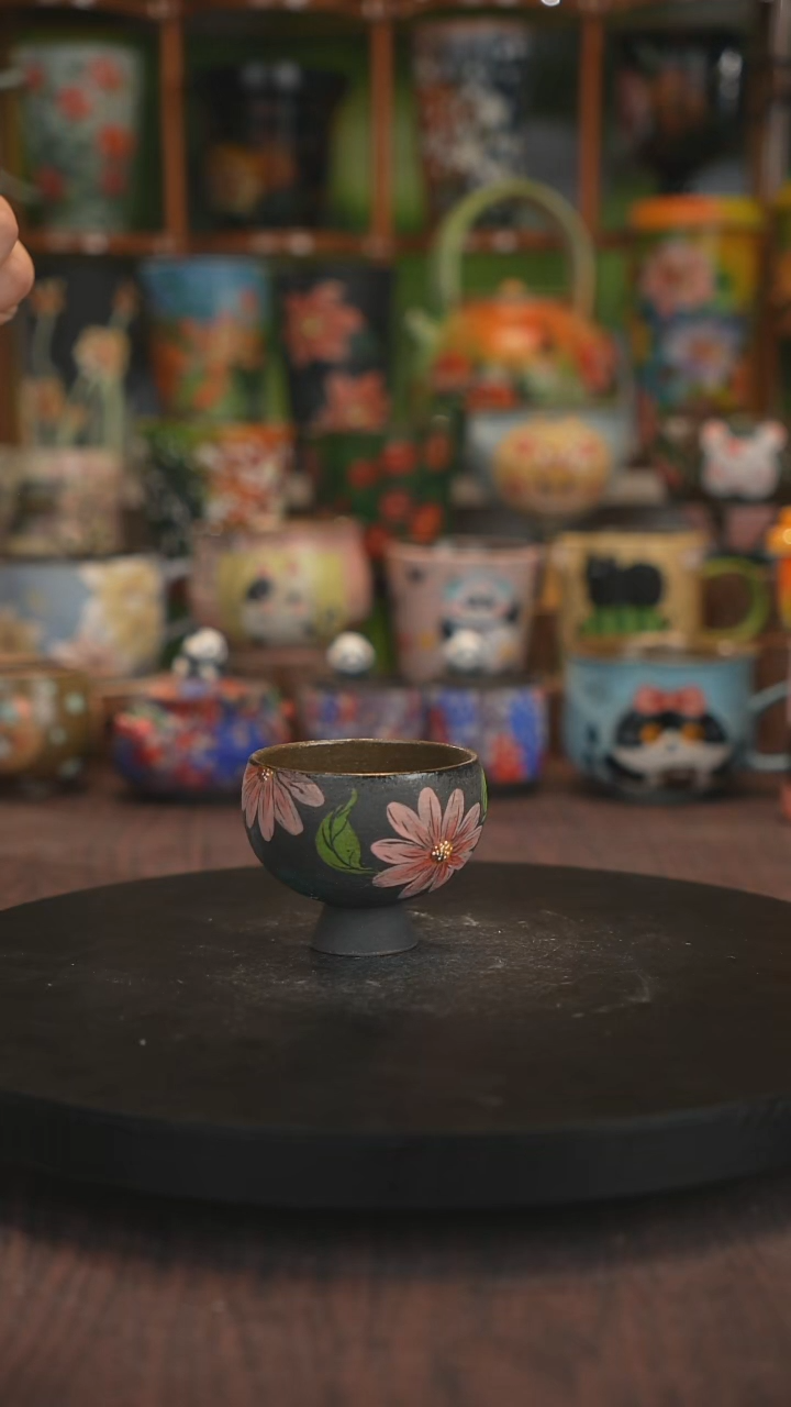 紫砂油画手绘釉下彩