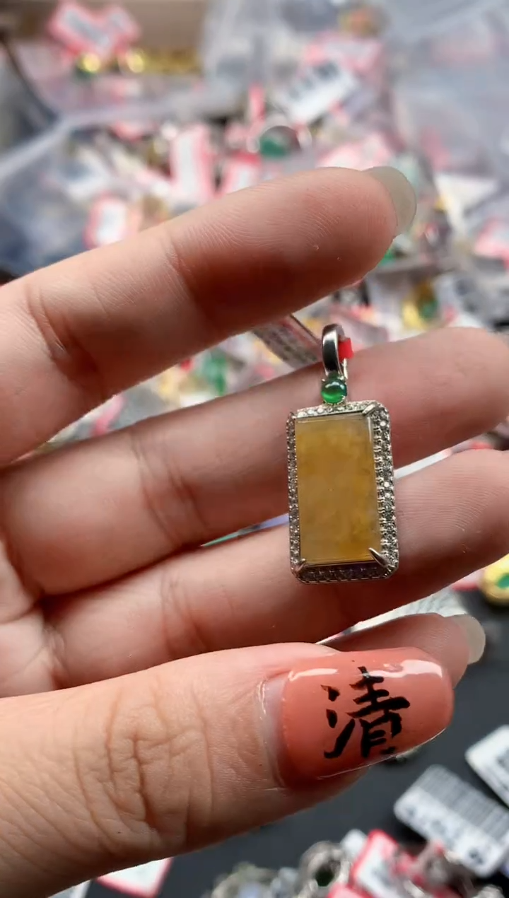 银S925镶嵌戒指翡翠天然A货缅甸翡翠