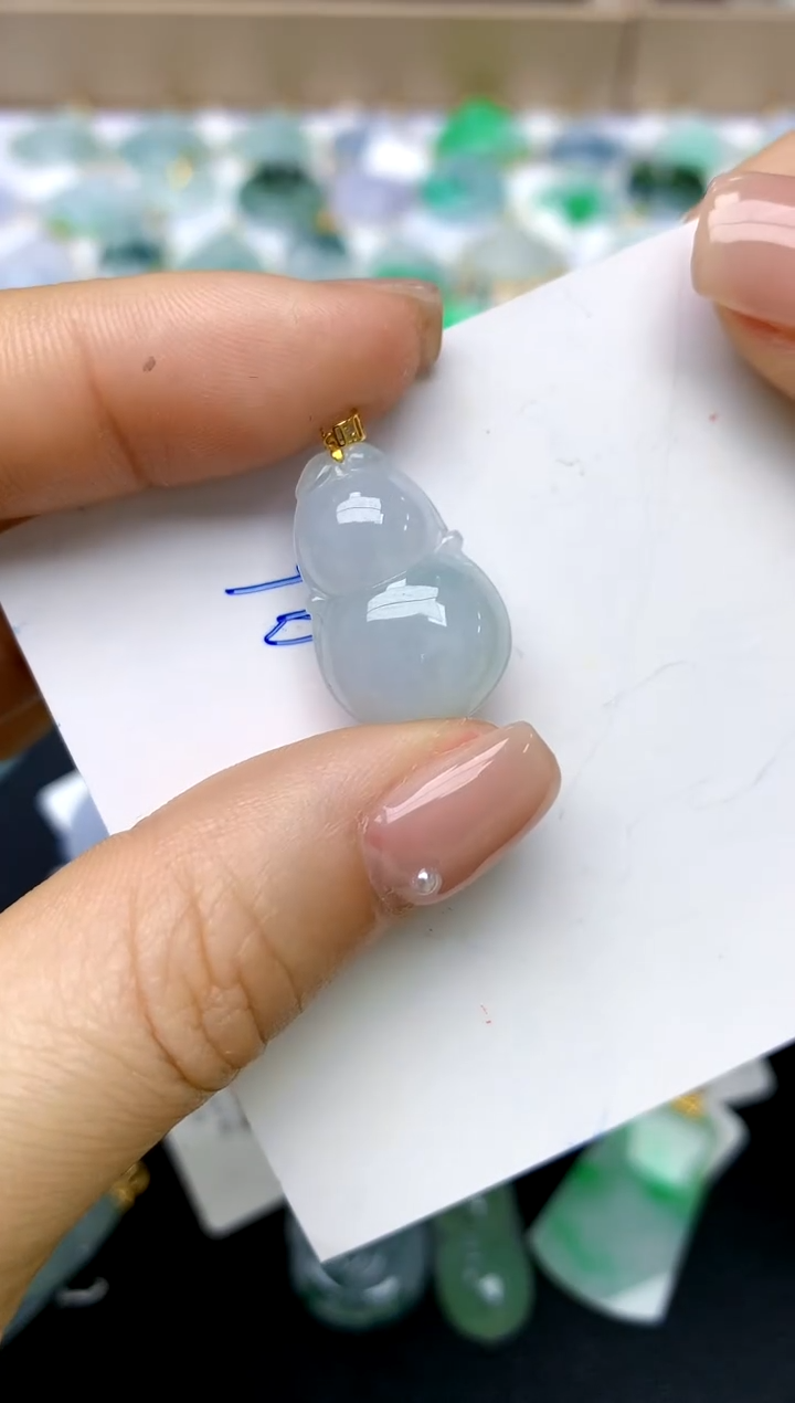 【闪购商品】翡翠颈饰18K金镶嵌96天然A货翡翠