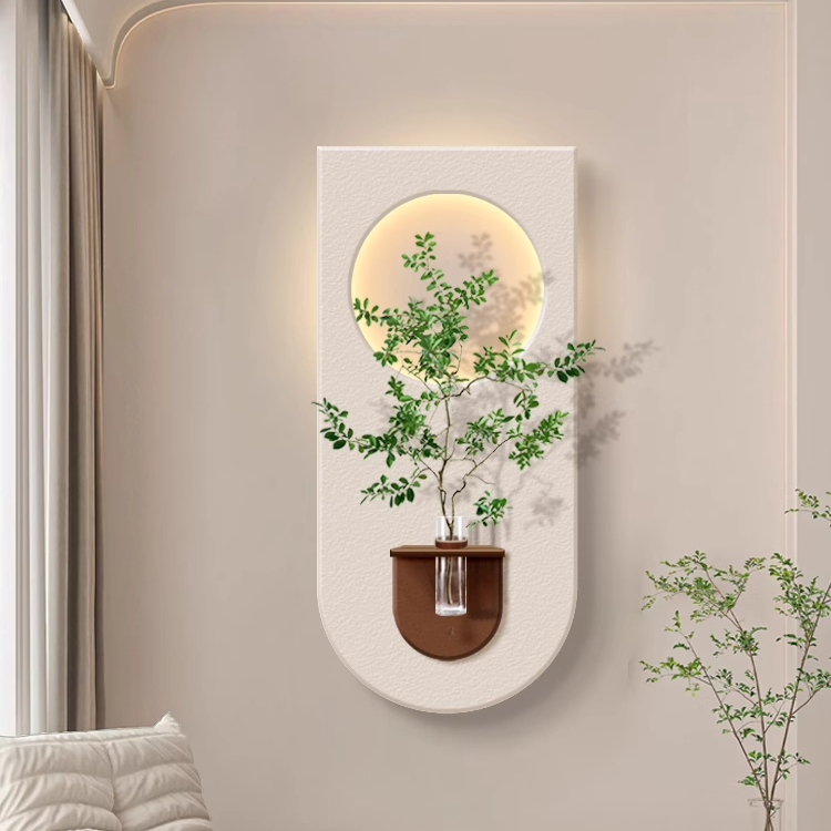 简约2025水培绿植砂岩挂画立体花瓶玄关装饰画走廊过道挂画客厅