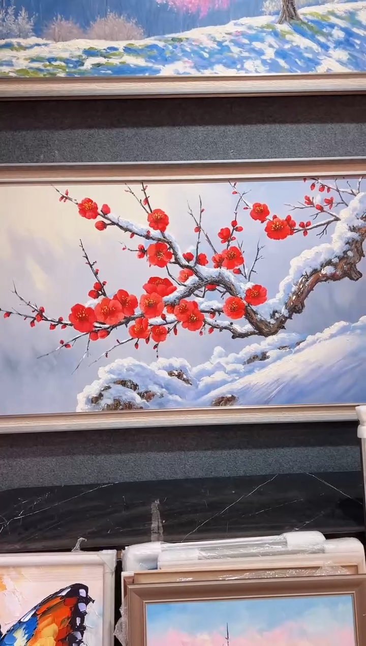 【闪购商品】油画9号 150*90 梅花-手绘油画