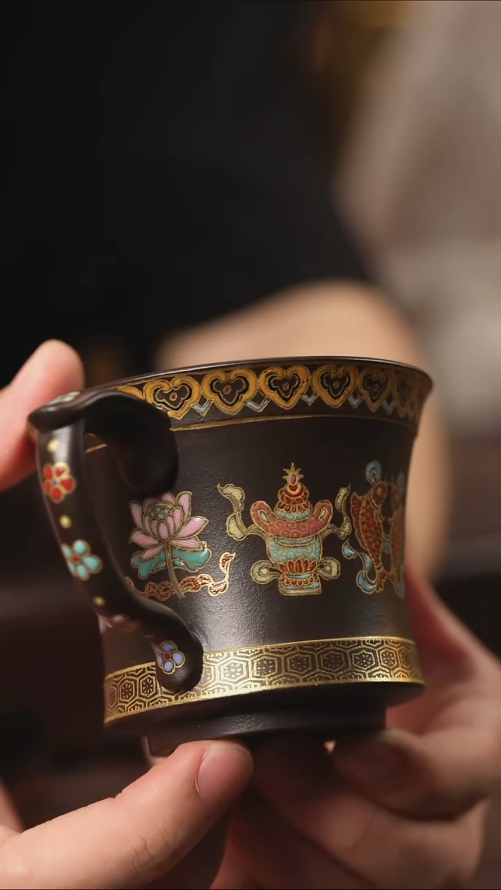茶壶紫砂珐琅八宝杯