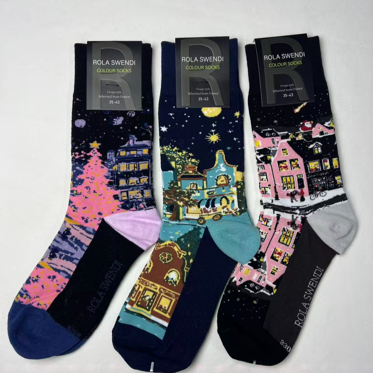 ROLA SWEND 秋冬棉袜透气轻奢童话小镇男女同款袜子