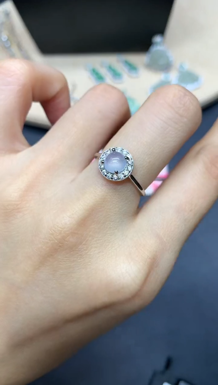 【闪购商品】翡翠戒指银S925镶嵌蛋面【多样性发其一】