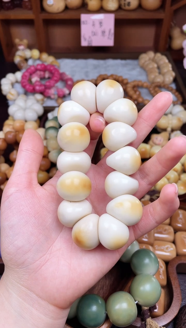 手串菩提根/象牙果Q16颗炭烤蒜瓣大肠单圈