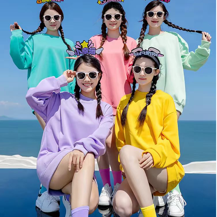 福利 清版 彩色 圆领 薄款 棉感 长袖  卫衣