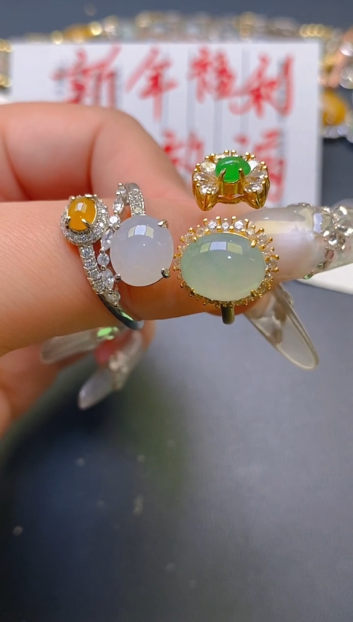 【闪购商品】翡翠耳饰银S925镶嵌天然A货翡翠1