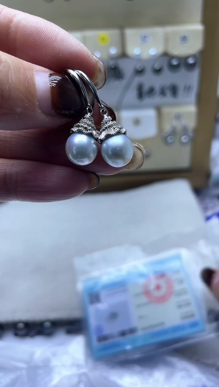 【闪购商品】海水珍珠耳饰银S925镶嵌2