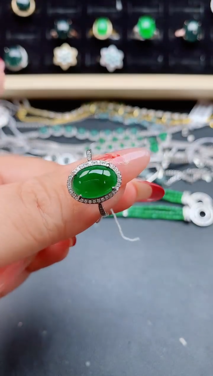 【闪购商品】翡翠戒指银S925镶嵌321321