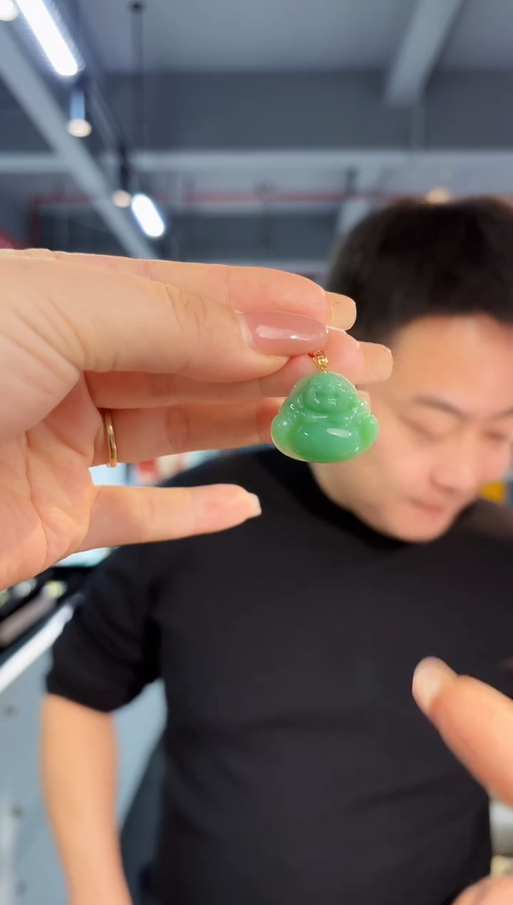 【闪购商品】翡翠颈饰18K金镶嵌缅料A货/支持复检/一件