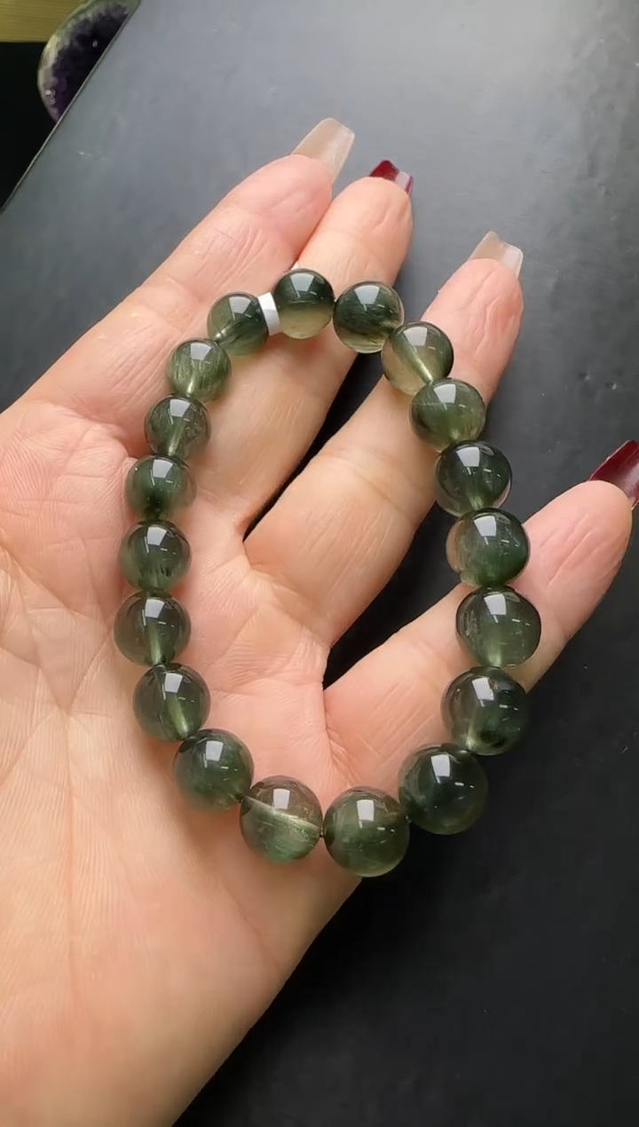 【闪购商品】水晶手串未镶嵌 绿发晶手串10m+ JP38292