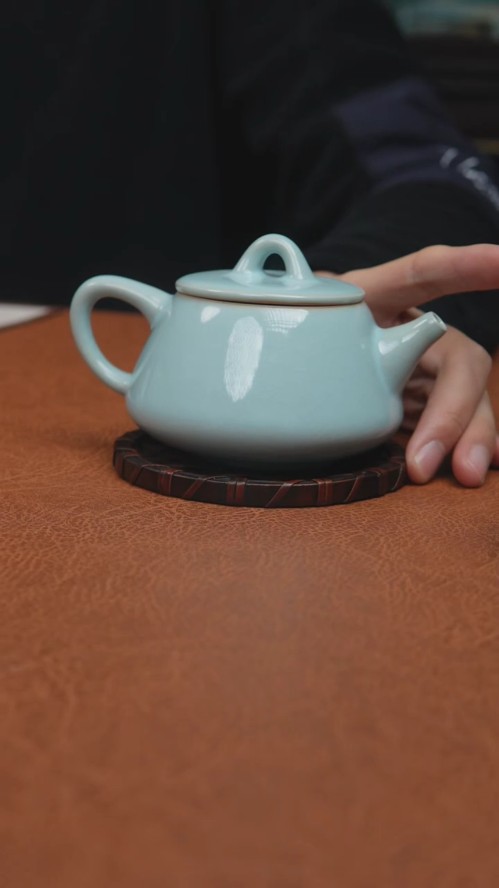 【闪购商品】杯汝州原产地原矿釉天青石瓢壶