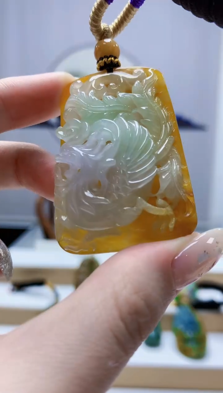 未镶嵌定制翡翠5060jw-毛货挂件128