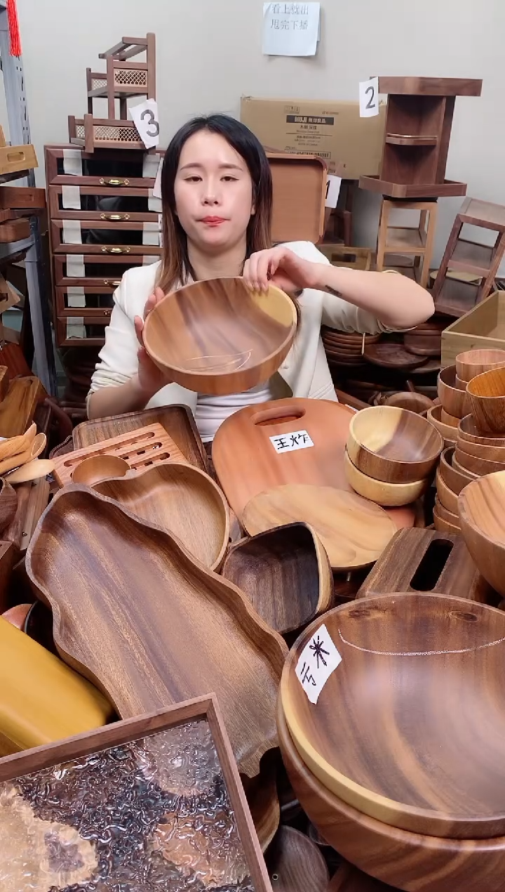 木 南美胡桃木碗24*9cm   A