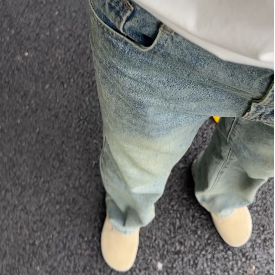 【直筒复古】做旧休闲牛仔裤百搭水洗牛仔裤