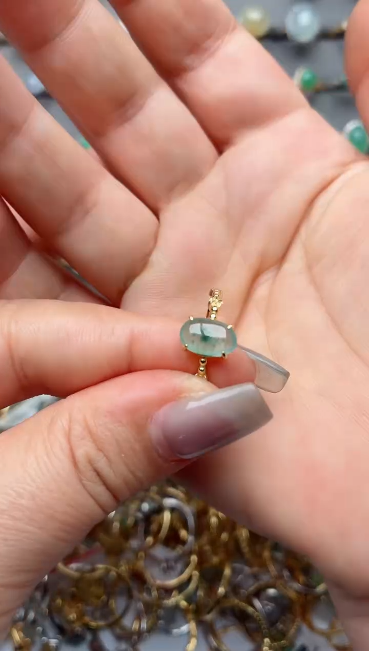 银S925镶嵌戒指翡翠.