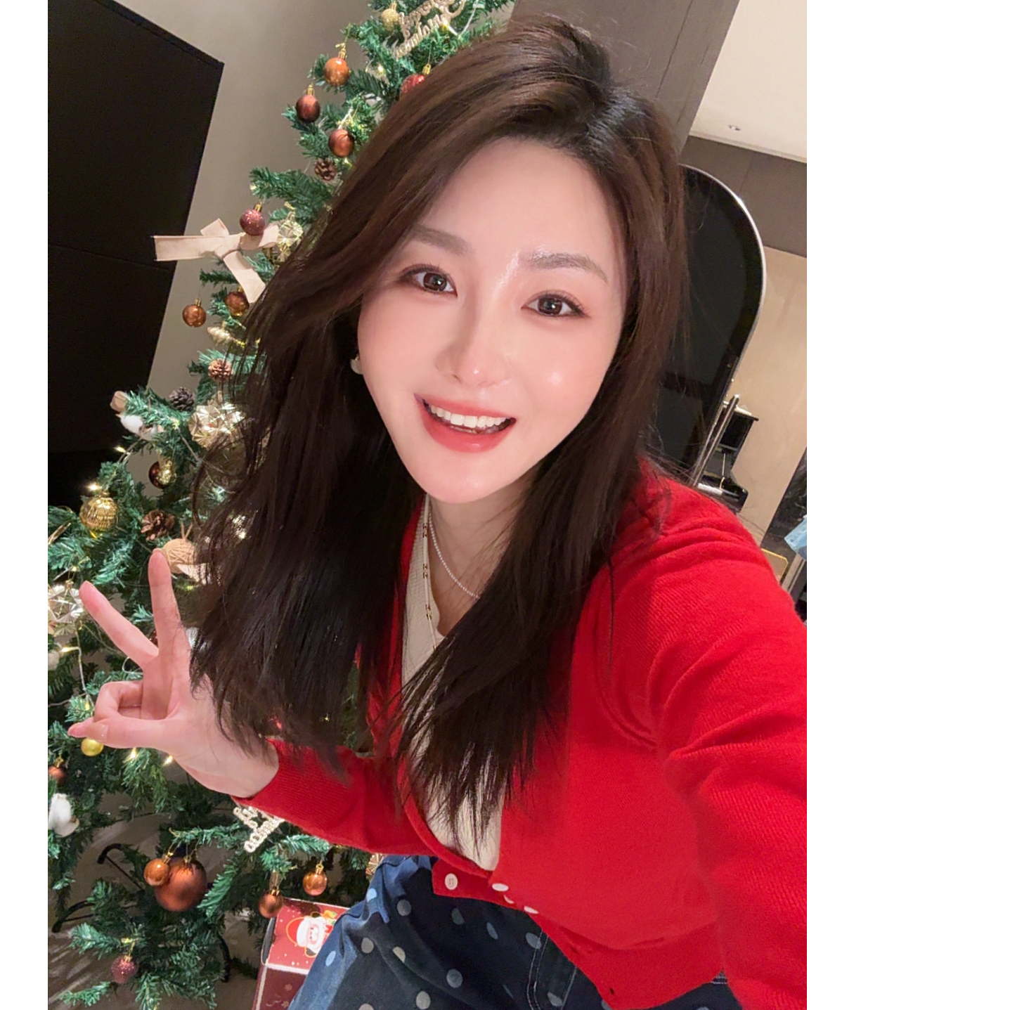 针织女冬季韩式长袖毛针织衫红色