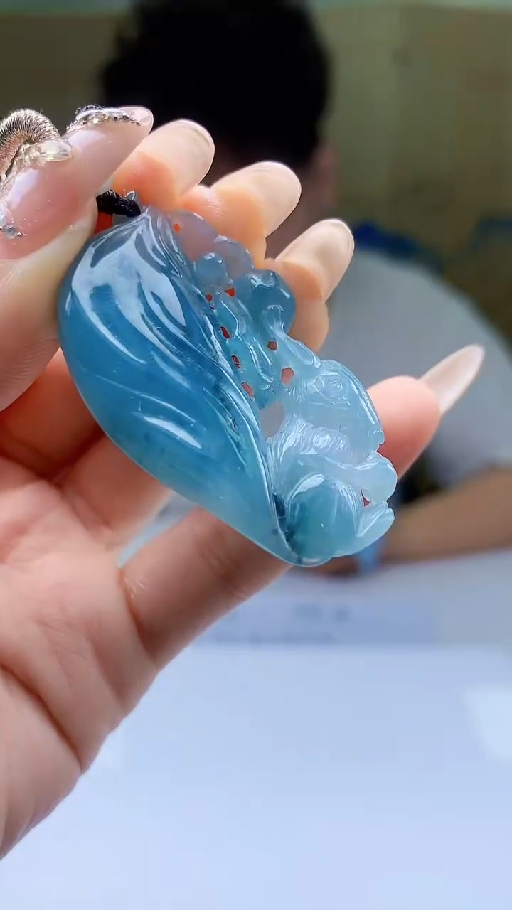 【闪购商品】定制翡翠未镶嵌4688ty-毛货挂件50