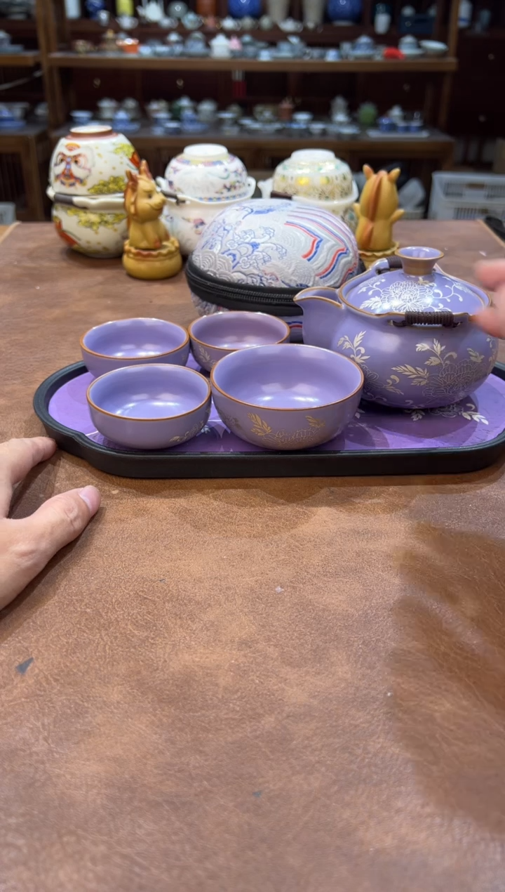 真的很便宜超好看会开片的旅行茶具