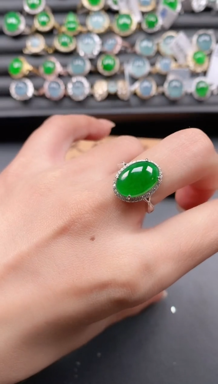 银S925镶嵌戒指翡翠11111