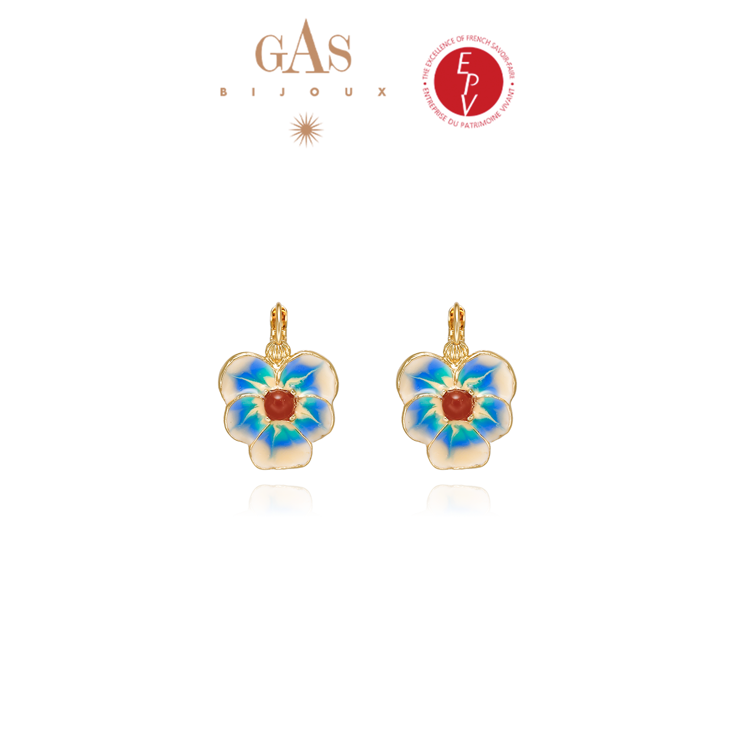 AZLOOK渐变色鸢尾花耳环 艺术家系列手绘珐琅耳饰轻奢小众高级感