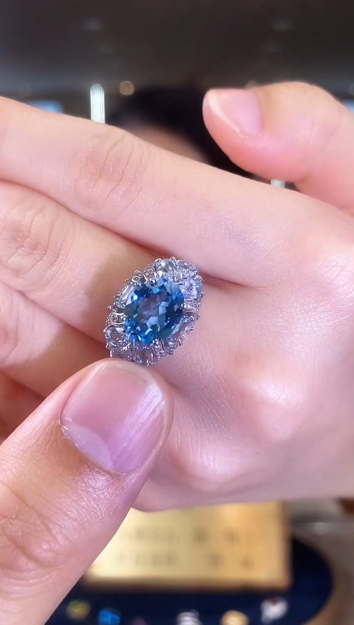 【闪购商品】托帕石戒指银S925镶嵌13