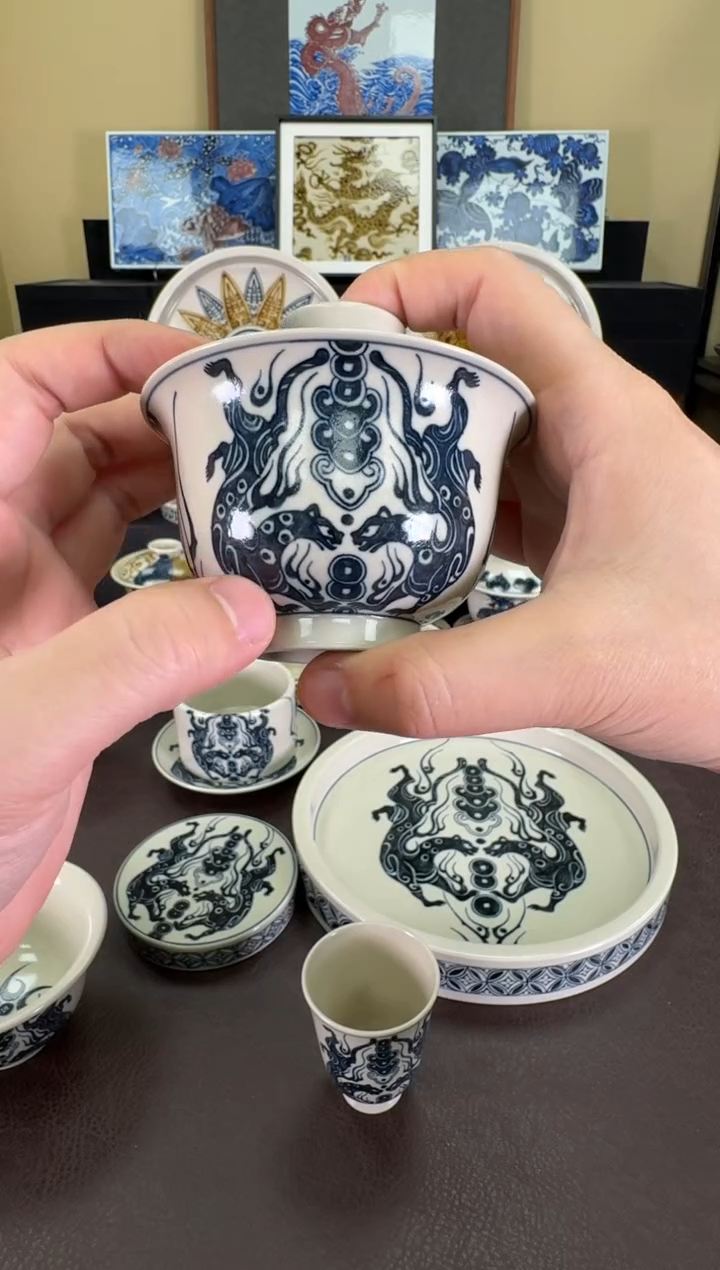 【闪购商品】二号釉金钱豹纹盖碗