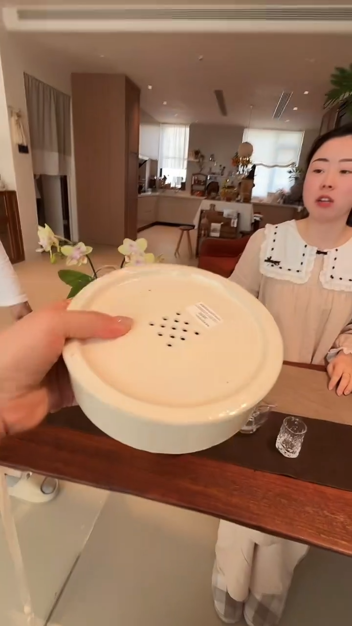 茶道摆件0000白化妆土圆茶盘5007