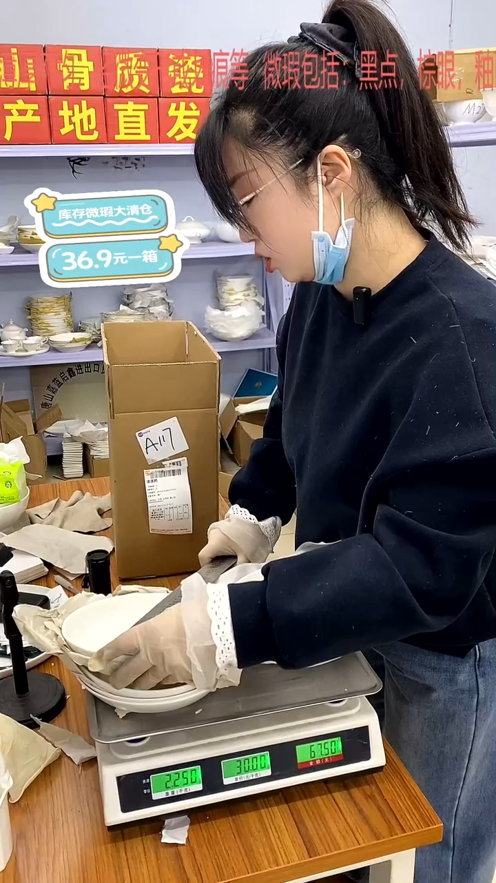 骨瓷加单A117号箱微瑕福利嘉蓝骨质瓷**-**