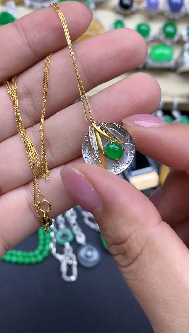 【闪购商品】翡翠颈饰18K金镶嵌441-中国好珍宝