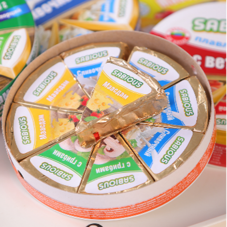 【3盒】0蔗糖俄罗斯原装进口赛百氏牌混合三角奶酪干酪140克