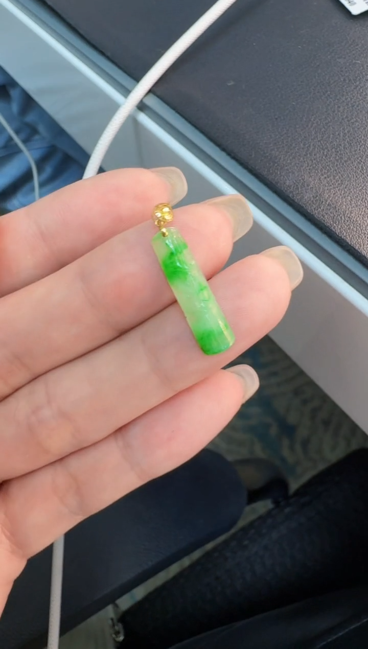 【闪购商品】翡翠18K金镶嵌颈饰缅甸翡翠A货吊坠